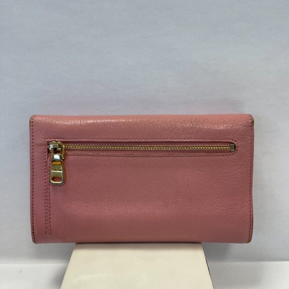 Miu Miu Pink Madras Leather Envelope-style Wallet Clutch - Preowned - Picture 2 of 14